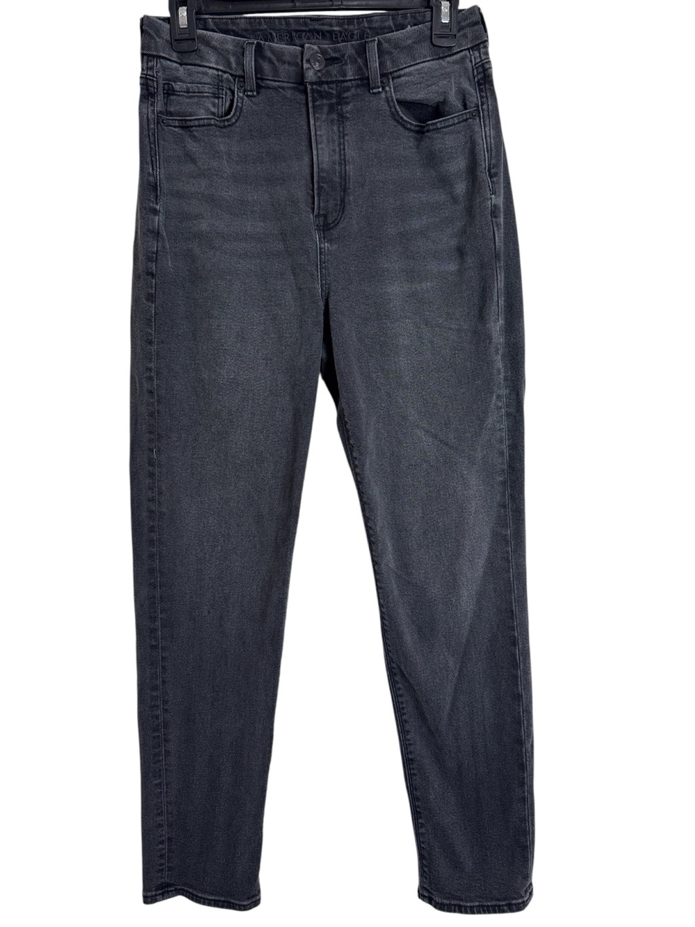 American Eagle Outfitters Washed Black High-Rise Stretch Curvy Mom Jean size 4
